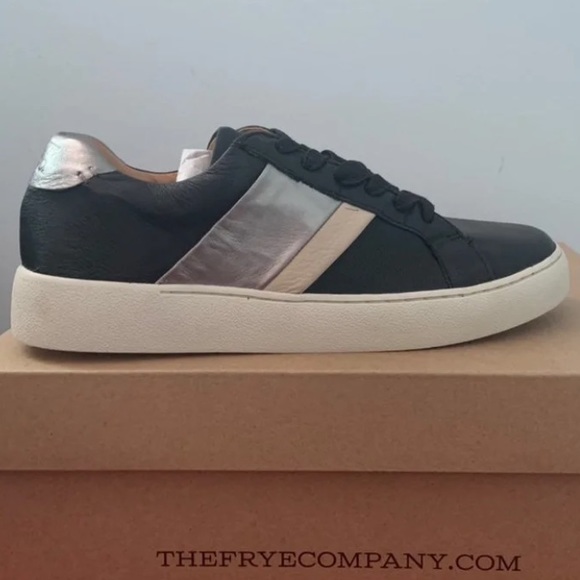 Frye & Co Hallie Metallic Leather Low Lace Sneakers - Picture 6 of 6